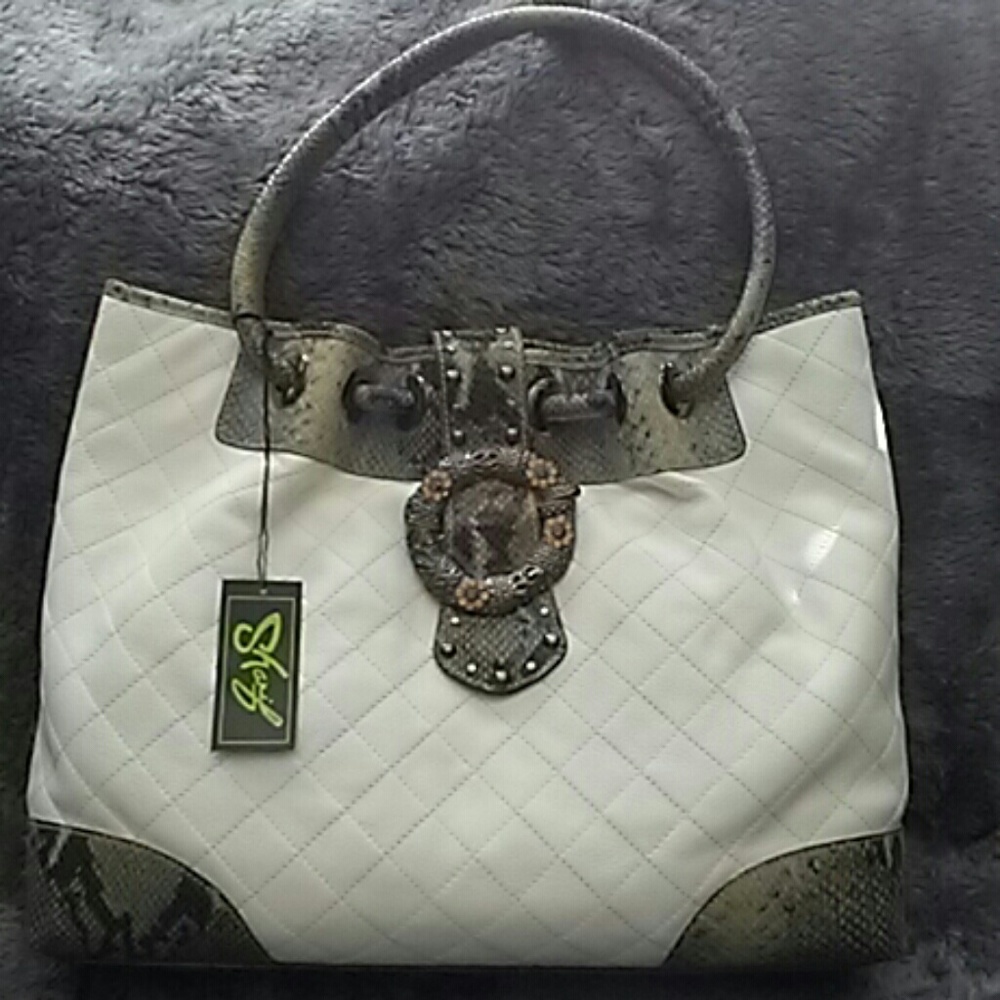White satchel handbag by Sharif